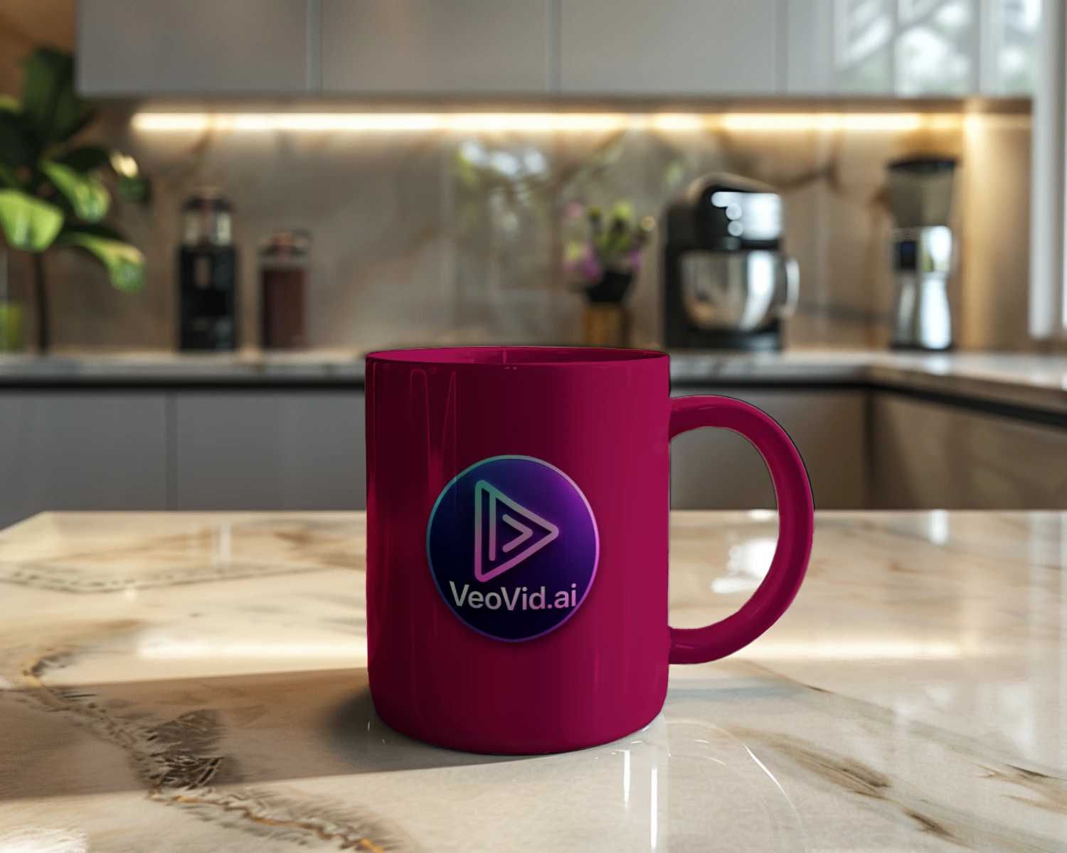 Mockup logo na kubku — generacja VeoVid